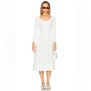 Free People Elegant White Long Sleeve Dress